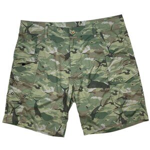 AFTCO Tactical Fishing Cargo Short 40 Green Camouflage Performance Angling Beach